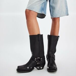 Frye Harness 12R Boot Women 7.5 Black Leather